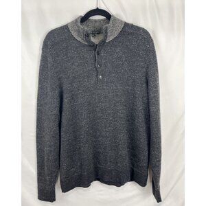 Theory Gray 100 Per-Cent Merino Wool Mockneck Sweater Mens Size L